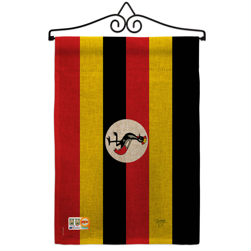 « ouganda of the world », en toile jute à 2 côtés 19 x 13 po drapeau de jardin