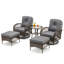 Ensemble de mobilier d'extérieur 5 pièces avec chaises berçantes pivotantes, repose-pieds et table basse en verre-1420805104