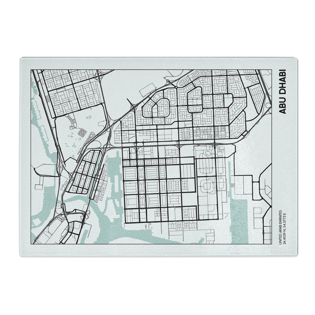 Map Abu Dhabi UAE Chopping Board