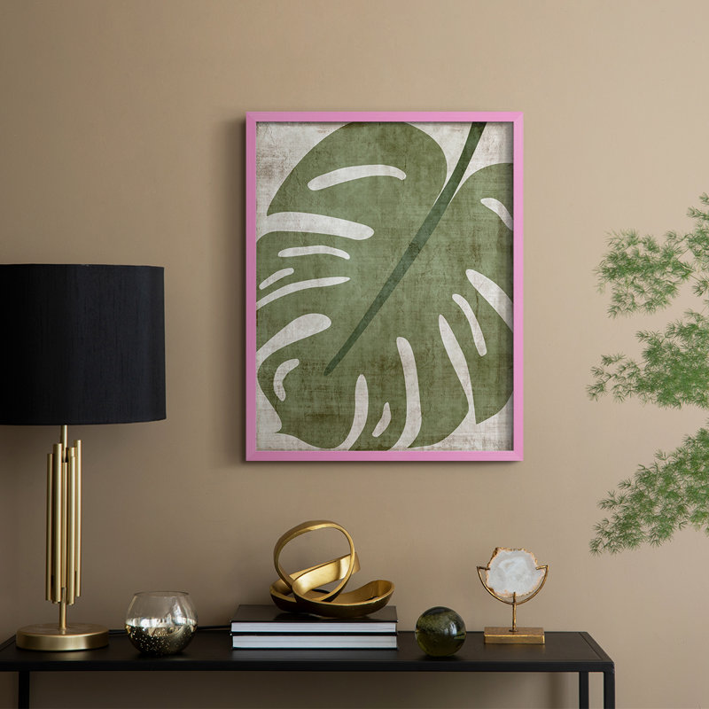 «Island Greenery II», reproduction encadrée - bois massif, H 11 po x l 9 po, Rose