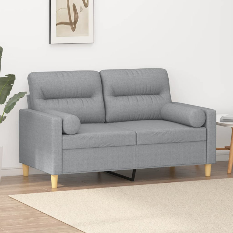 Canapé en cuir Ramia, H 31,5 po x l 54,3 po x P 30,3 po, Gris clair