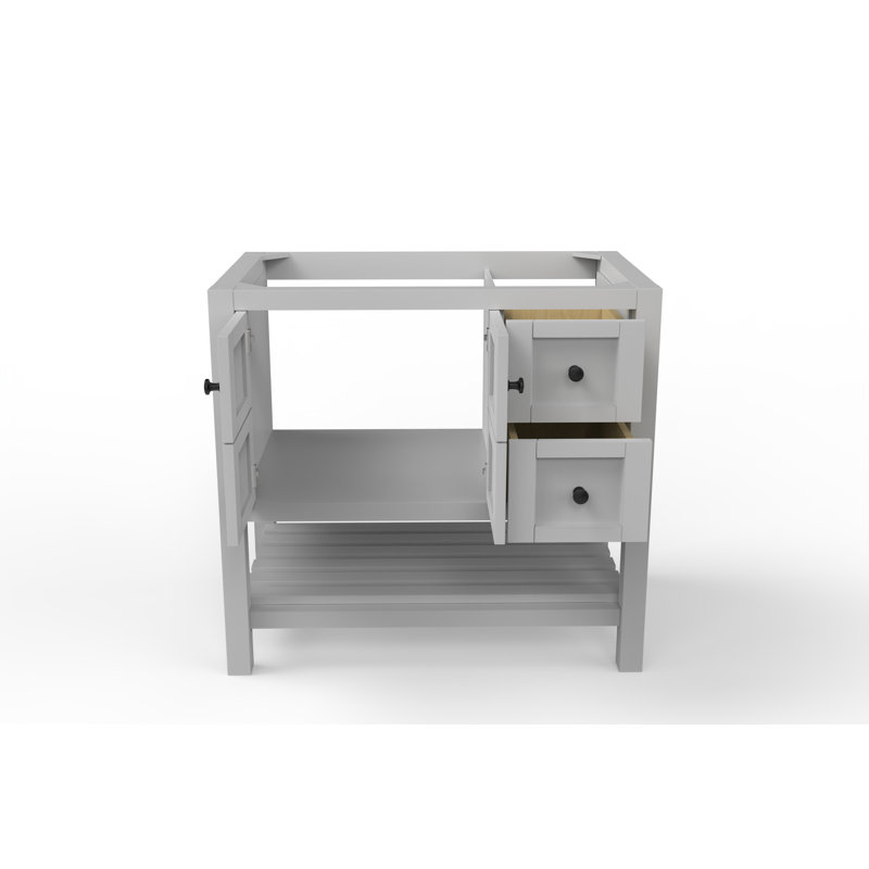 Base de meuble-lavabo simple 35 po Venice, Gris/noir