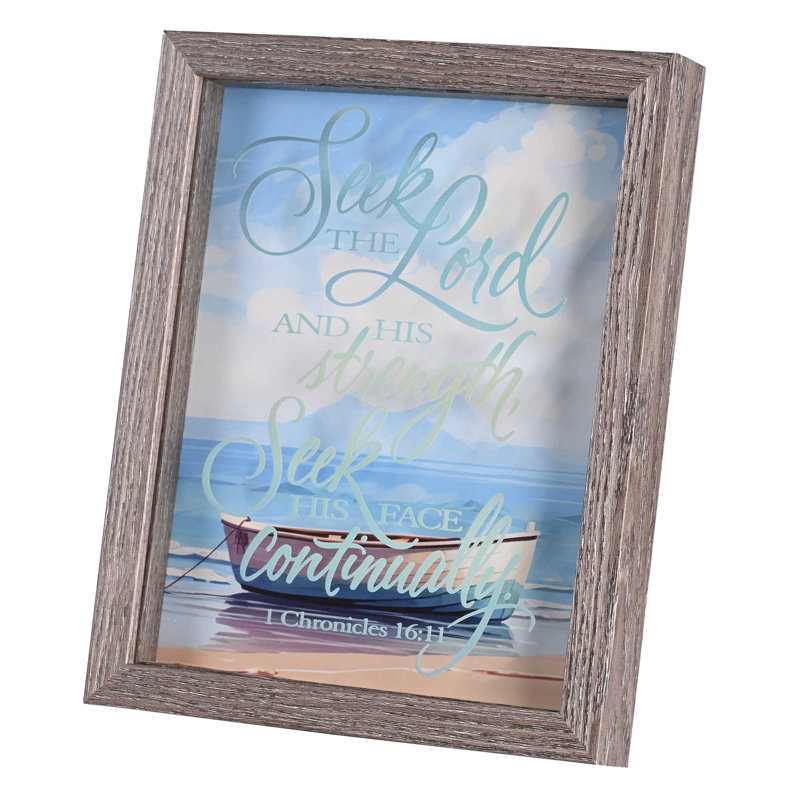 Art encadré, scène de bateau «Seek The Lord»