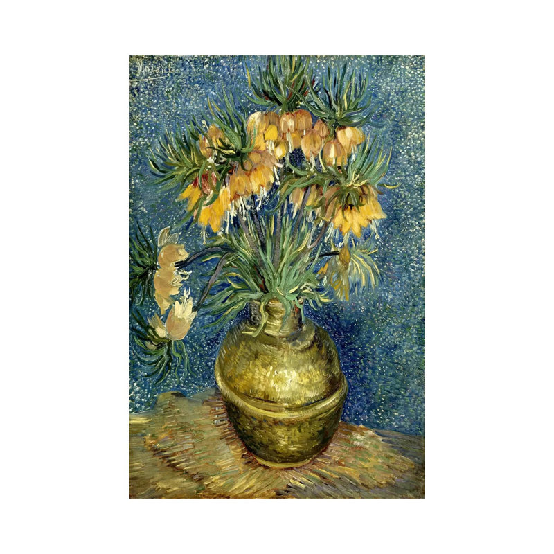 Crown Imperial Fritillaries In A Copper Vase, 1886 by Vincent Van Gogh - Floater Frame Painting on Canvas, Canvas