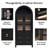 71-Inch High Arched Kitchen Cutlery Cabinet With 2 Large Drawers, Modern Farmhouse Storage Cabinet With Adjustable Shelves, Glass Door-2025437505