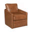 Chaise pivotante en cuir brun avec fauteuil coulissant Aire