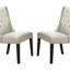 Modern Faux Leather White Tufted Dining Chairs(2pc)