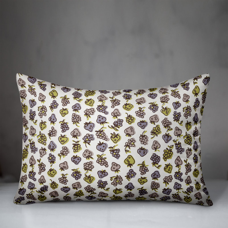  Coussin Fruit, Gris / Vert