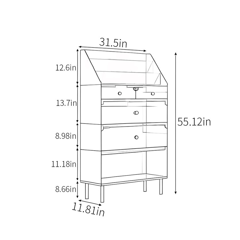 Modern acrylic corner multi-functional, Black