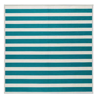 Machine Washable Horizontal Stripes White Area Rug