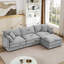 Canapé modulaire en L en chenille avec repose-pieds mobile-1912173797