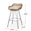 De deux tabourets de bar d'extérieur avec siège à hauteur d'eau de 28,75 po, siège avec coussins de finition grise, assemblage inclus