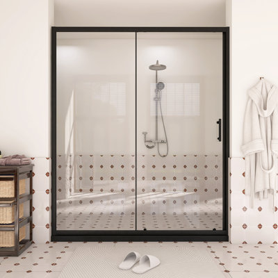 Adjustable Tempered Glass Single Sliding Shower Door