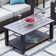 Umeh Melbourne Outdoor Patio Coffee Table with Wicker Storage Shelf