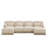 Spacious Chenille Sofas, Modern Tassel U Shaped Seating For Home