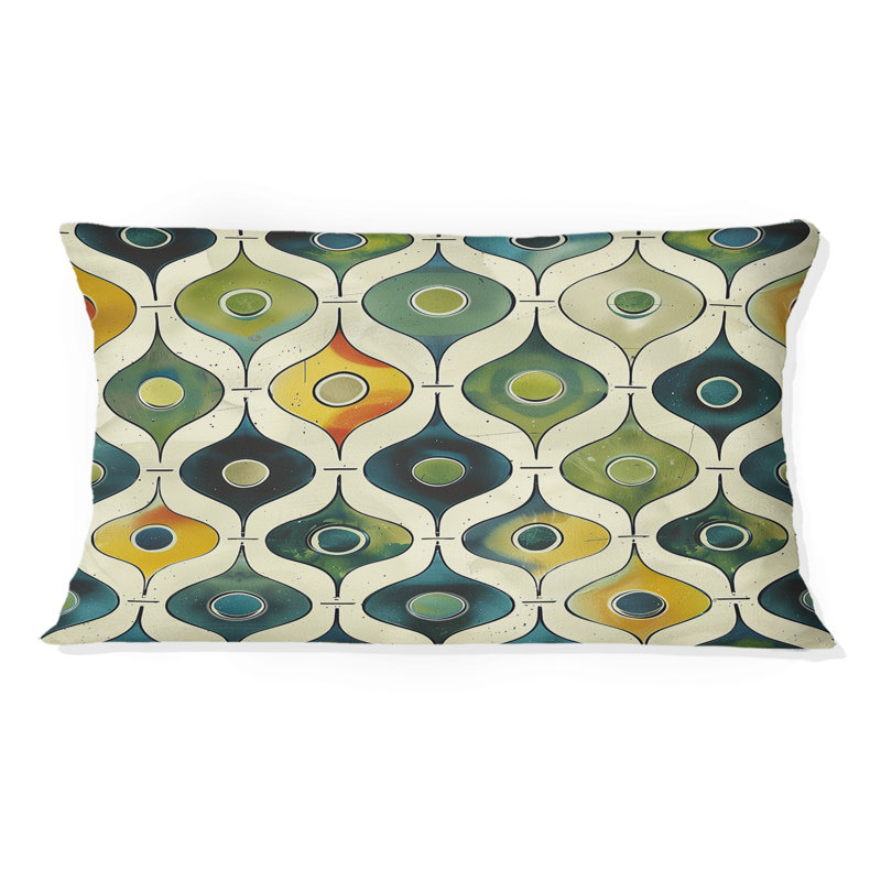 Coussin lombaire bleu et vert Modern I