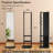 360° Rotating Full Length Floor Mirror With Coat Rack, Multifunctional Storage, Solid Rubberwood, Black, 69"x14"-1901980950