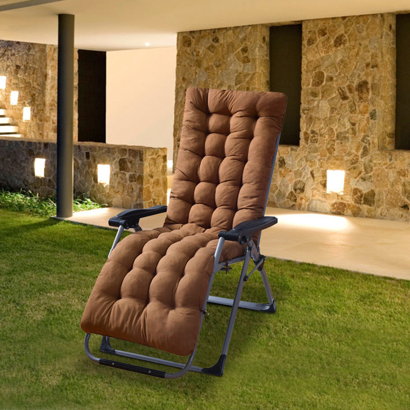 Outdoor 3'' Lounge Chair Chair Pad, Brown