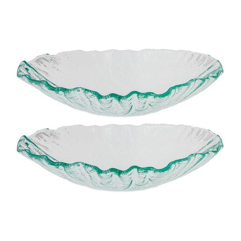Vaisselle en verre 10,75 po x 7 po x H: assiette creuse en verre transparent ovale de 3 po 30 oz (ensemble de 2)