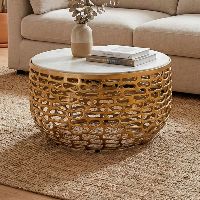 Drum Coffee Table, Golden