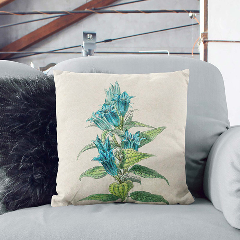 Floral Square Throw Cushion, 55cm H x 55cm W x 20cm D