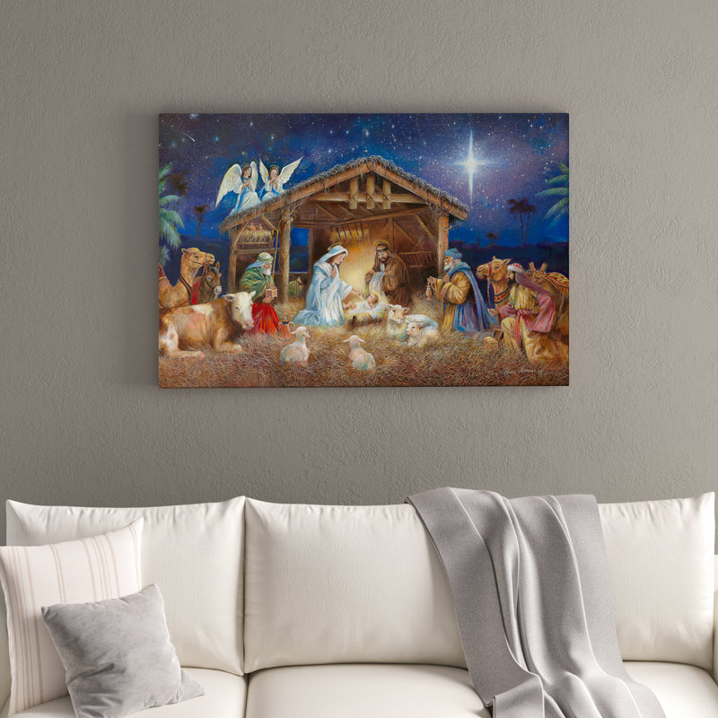 Ted Silent Night, Holy Night - reproduction d'art sur toile tendue, H 32 po x l 48 po x P 1 po