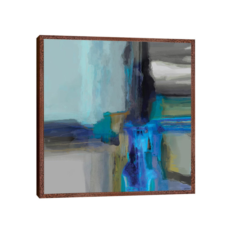 Extraction II by Michael Tienhaara - Print on Canvas, 93.98cm H x 93.98cm W x 3.81cm D, Classic Brown Wood Floater Framed