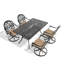 Élégant ensemble de salle à manger de patio pivotant en aluminium de style traditionnel parfait pour les rassemblements extérieurs