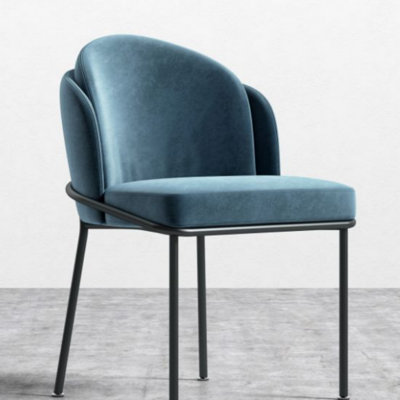 Canfall 19'' H Velvet Upholstered Metal Side Chair