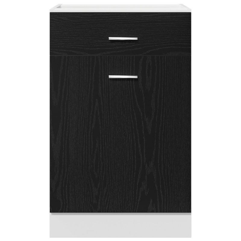 Kitchen Cabinet Black Oak Engineered Wood, 81.5cm H x 50cm W x 46cm D