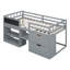 Lit mezzanine simple bas avec bureau roulant, tablette et tiroirs-1078606129