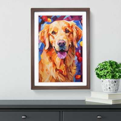 Golden Retriever Cubism - Framed Print