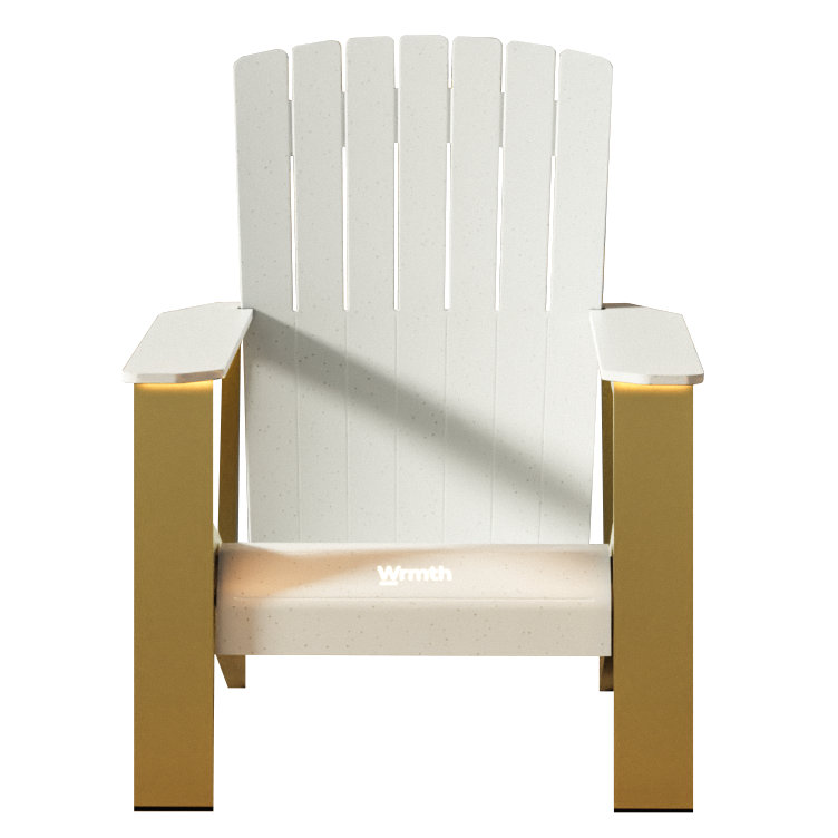 Chaise chauffante Tundra avec pieds en miel, Blanc / Brun