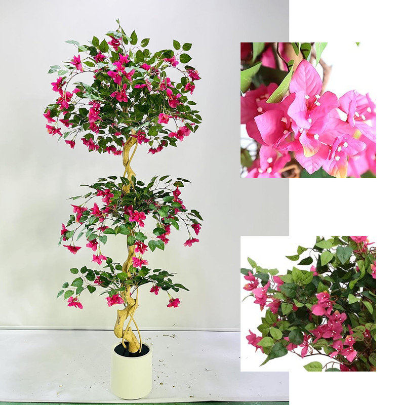 Grand arbre de bougainvillée artificiel en pot 120cm / 80cm, 70,87 po x 9,45 po