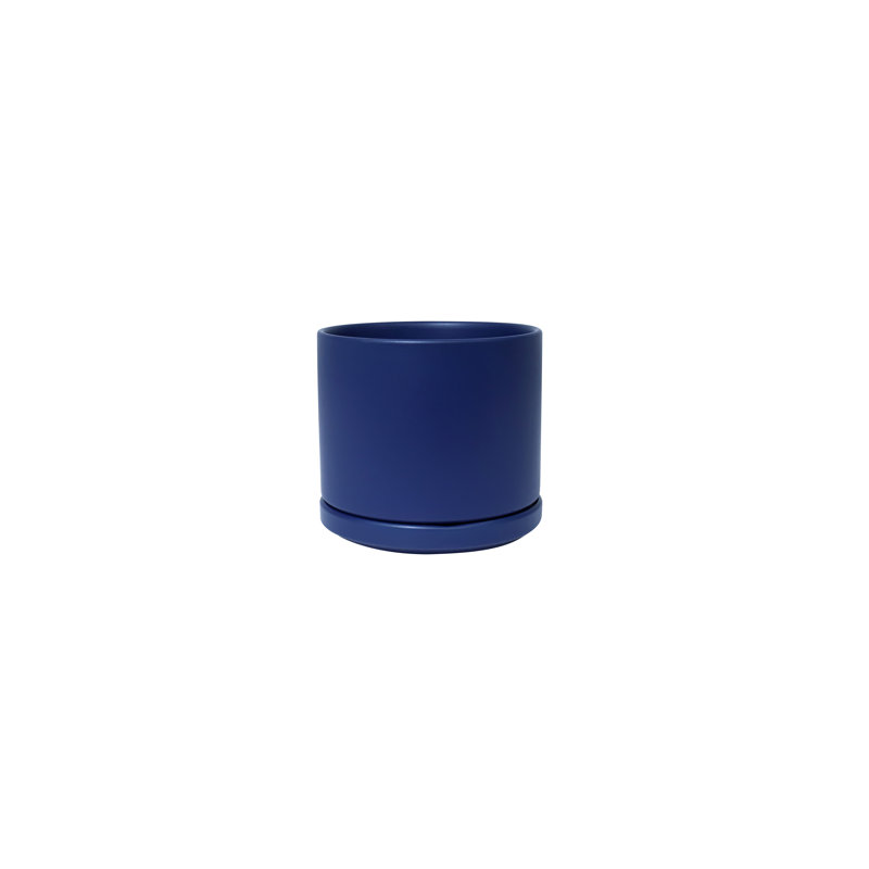 Pot de fleurs en céramique Cheryl, H 9,75 po x l 10,5 po x P 10,5 po, Bleu