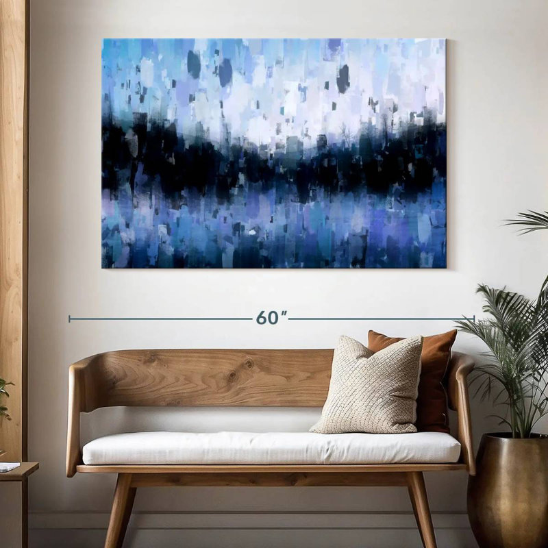 Avery Abstract Navy Blue, 34'' H X 51'' W