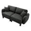 Canapé 2 places avec accoudoirs en forme de coquillage et pieds cylindriques enveloppés de tissu d'ameublement Boucle-233050759-233050757-233050754