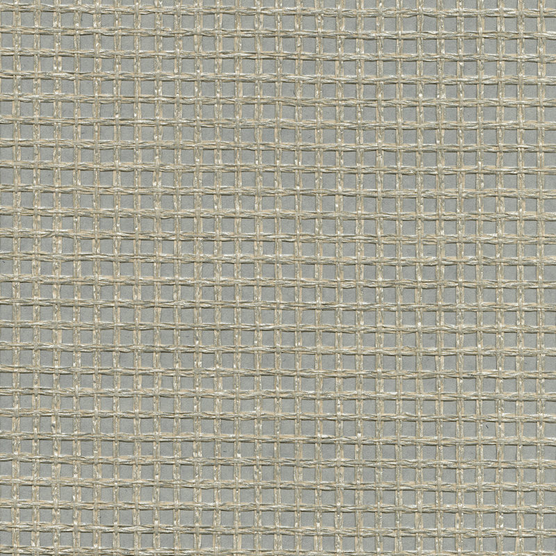 Wanchai Grass Cloth Metallic Wallpaper Roll, Gray