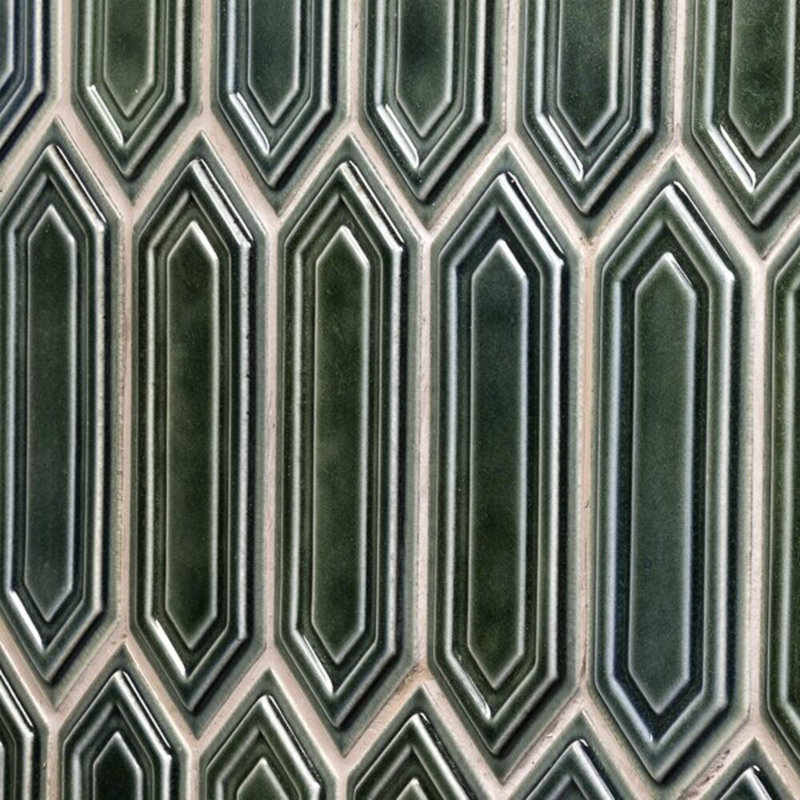 Nabi Hexagon Deep Emerald Picket Tile