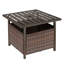 Stylish Garden Wicker Side Coffee Table, Brown Outdoor Table for Balcony & Patio Spaces