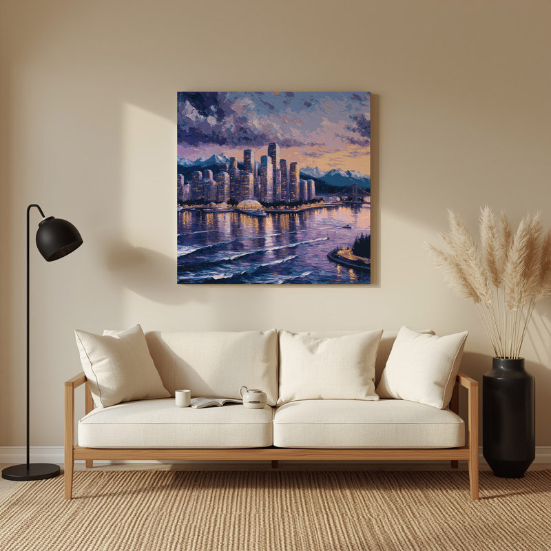 Art mural gris en villes, Vancouver, Colombie-Britannique, H 96 po x l 96 po x P 0,05 po