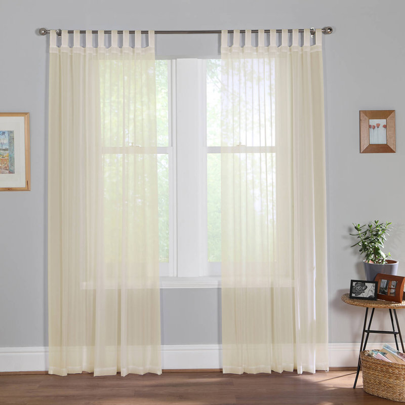 Mitthun Semi Sheer Pair, Cream, 149cm Width x 122cm Drop