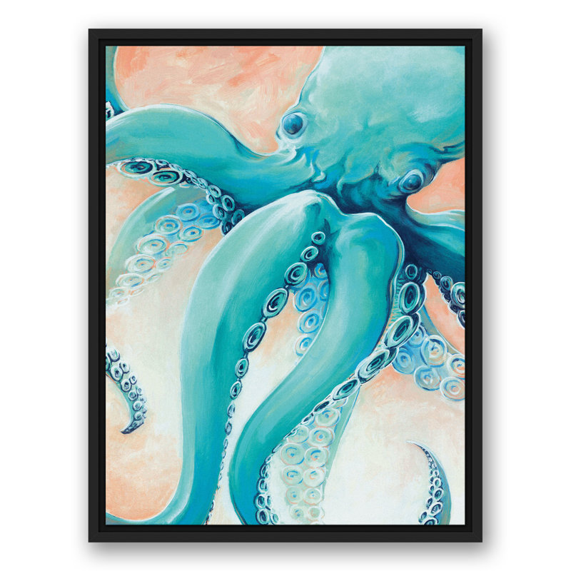Blue Octopus, reproduction d'art sur toile, H 25,75 po x l 19,75 po x P 1,75 po