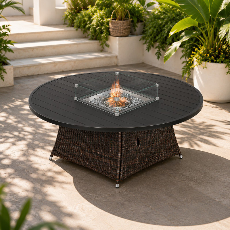 Juliana Round Concrete Propane Smokeless Fire Pit Table