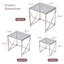 Darrie Stainless Steel Nesting Tables With Tempered Glass Top Set of 3 For Living Room (Curve)-611658092