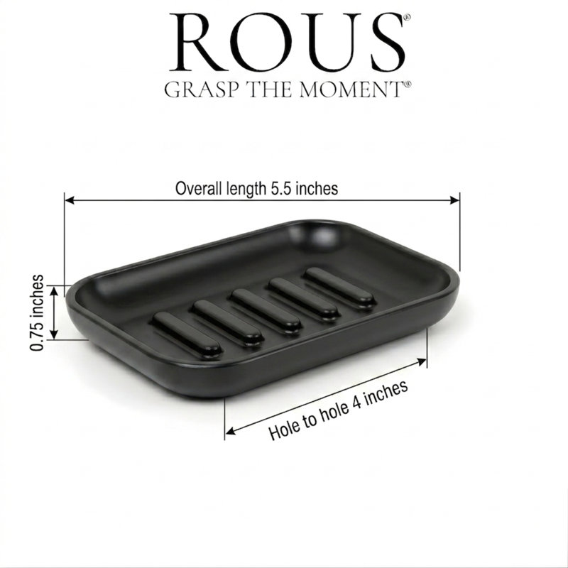 Alabaster Soap Dish, Charcoal (Black)