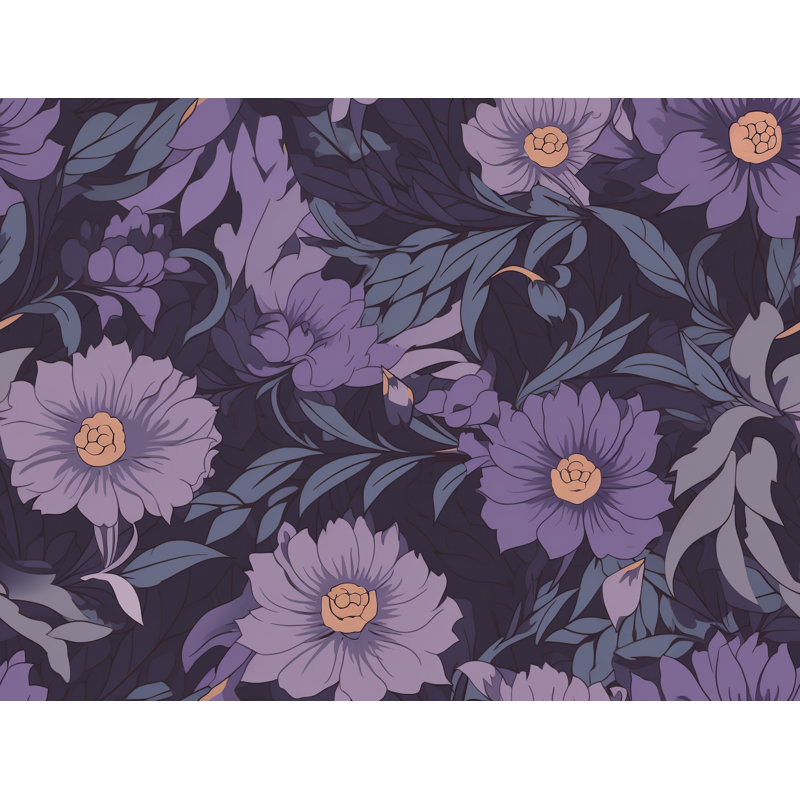 Machine Printed Comforter, Twin Extra Long Comforter, Gray/Purple Floral