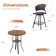 5-Piece Outdoor Bistro Set with Round Bar Table and Wicker Padded Swivel Bar Chairs