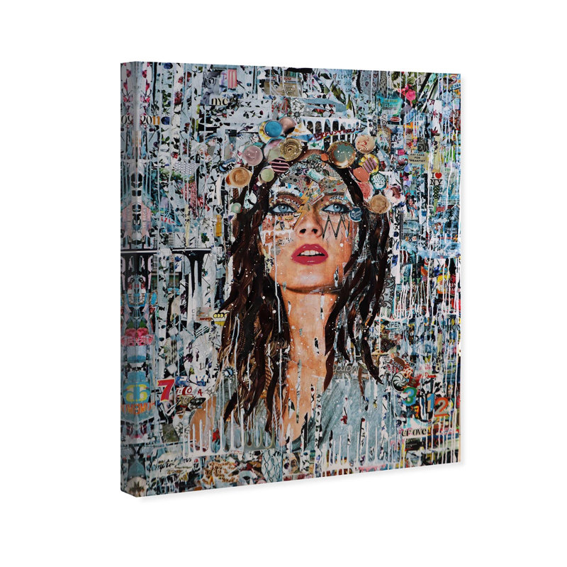 Katy Hirschfeld - Brunettes Have More Fun Print Glam Collage by Oliver Gal, Black Frame, , 20"H x 16"W, Canvas Unframed