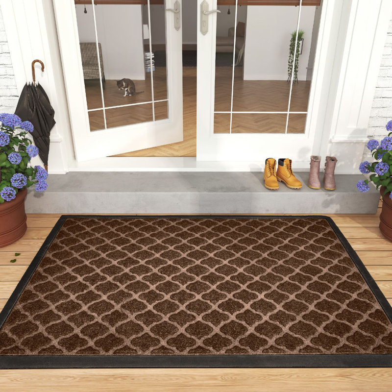 Non-Slip Outdoor Door Mat, Brown, 24'' W x 47'' L